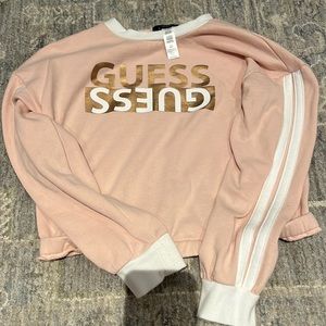 guess pink sweatshirt